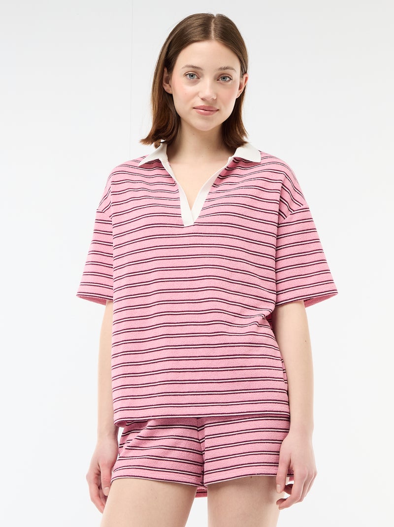 Oversized poloshirt van badstof Rose - Kiabi
