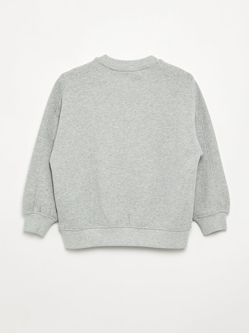 Oversized sweater met print Grijs - Kiabi