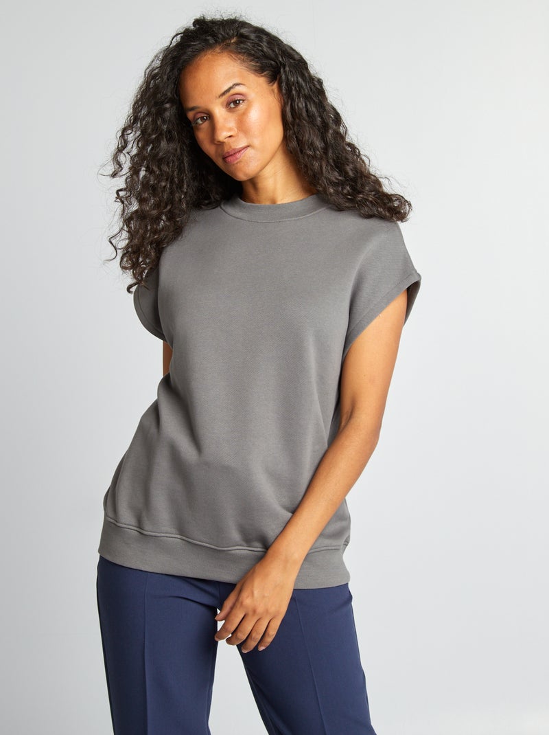 Oversized sweater zonder mouwen GRIJS - Kiabi