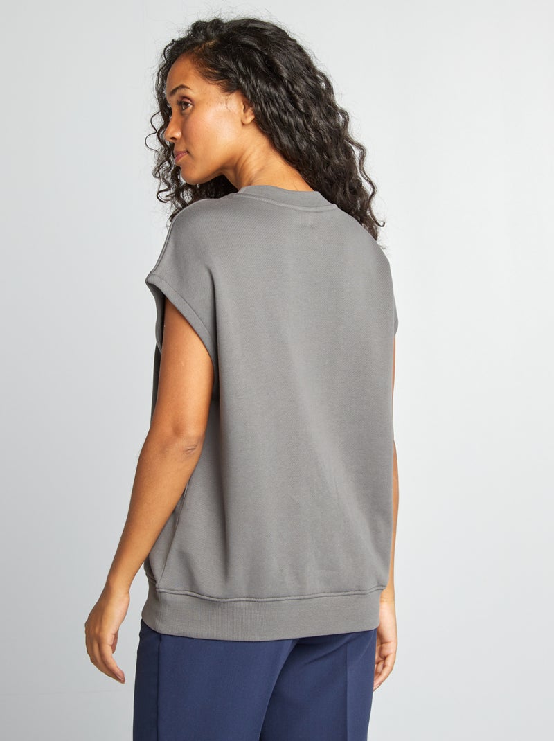 Oversized sweater zonder mouwen GRIJS - Kiabi