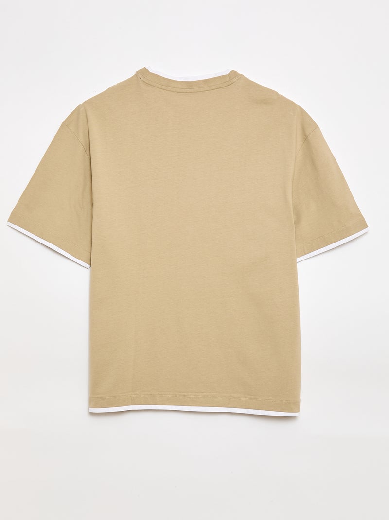 Oversized T-shirt 2-in-1 effect +1,90m Biege - Kiabi