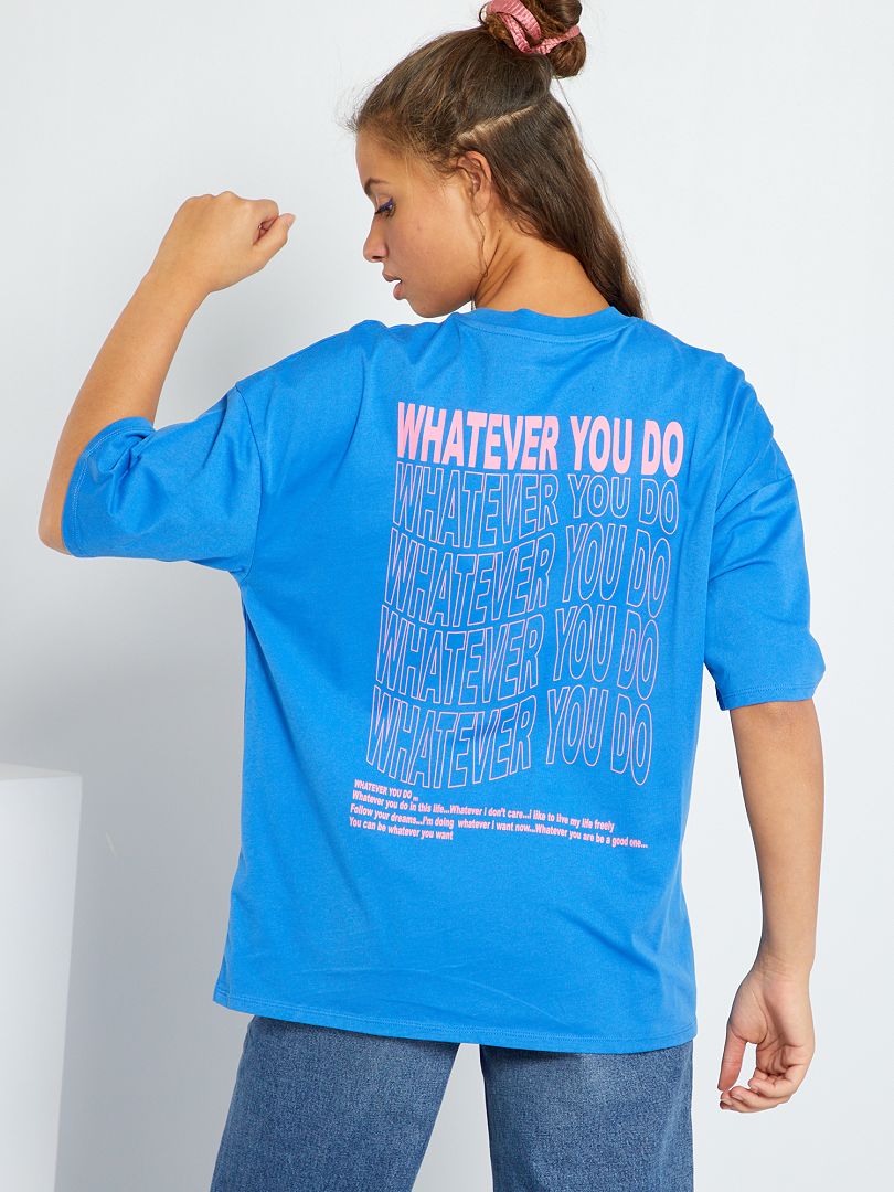 Oversized T shirt BLAUW Kiabi 8.00