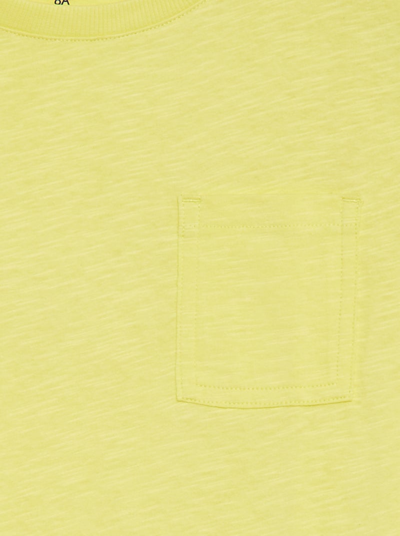 Oversized T-shirt effen T-shirt met zakje geel - Kiabi