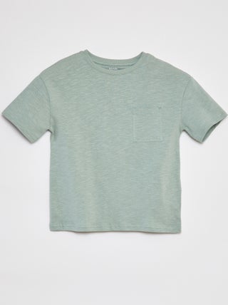 Oversized T-shirt effen T-shirt met zakje