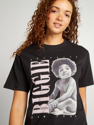 Oversized T-shirt met 'Biggie'-print