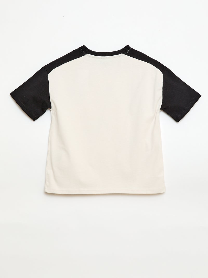 Oversized T-shirt met colourblock Wit - Kiabi
