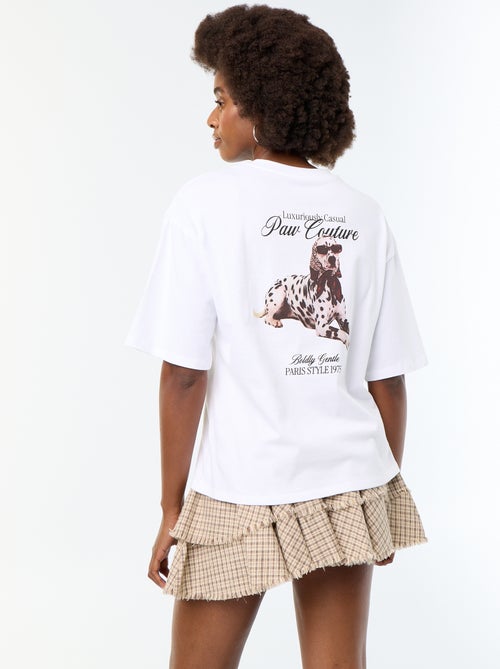 Oversized T-shirt met dalmatiërprint - Kiabi