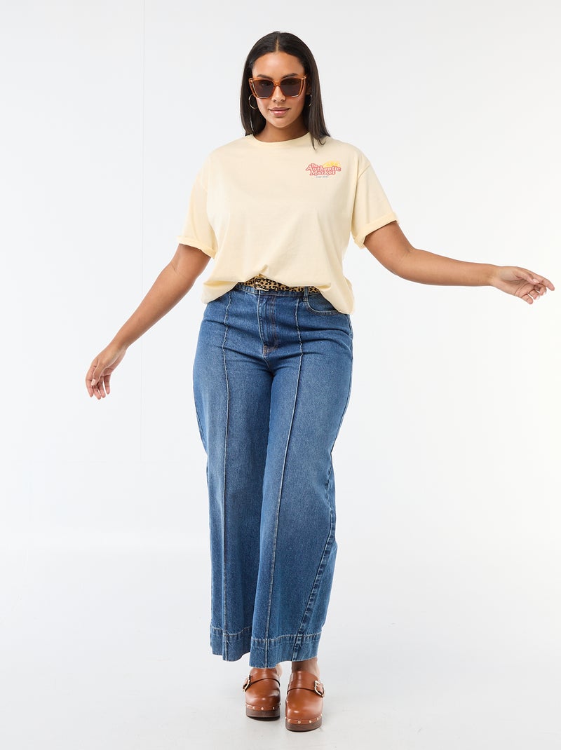 Oversized T-shirt met korte mouwen Geel - Kiabi