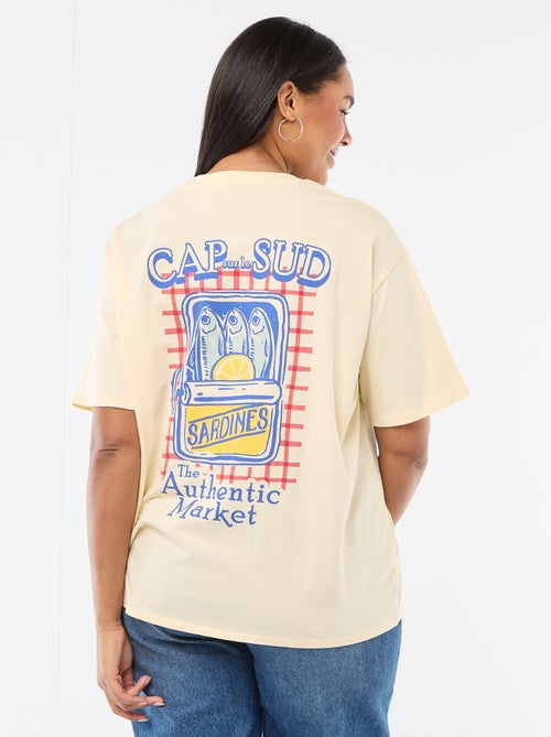 Oversized T-shirt met korte mouwen - Kiabi