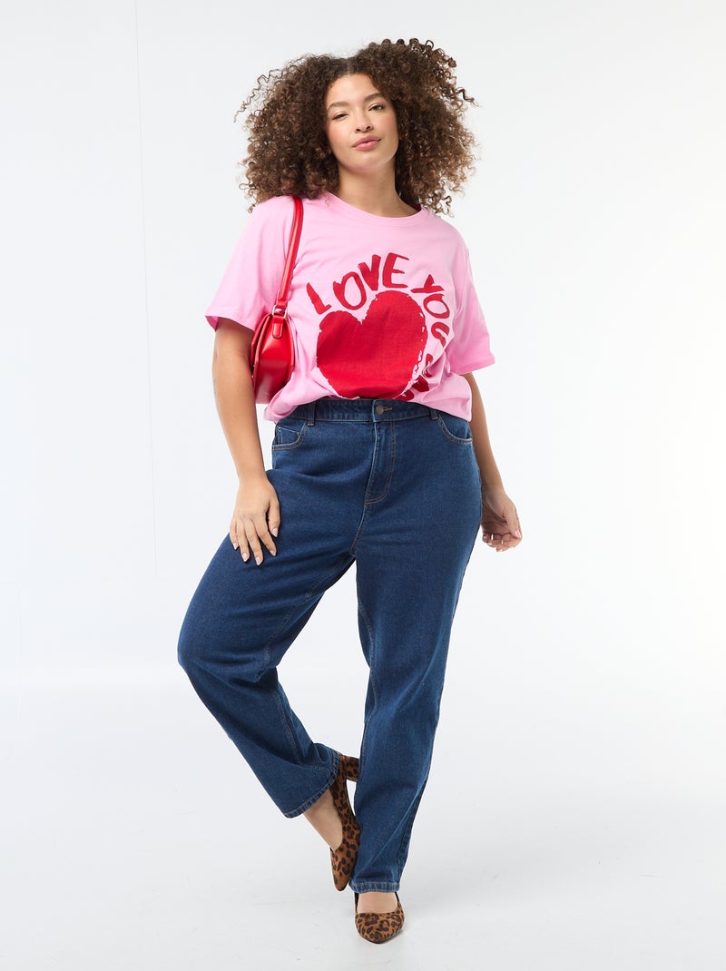 Oversized T-shirt met korte mouwen Rose - Kiabi