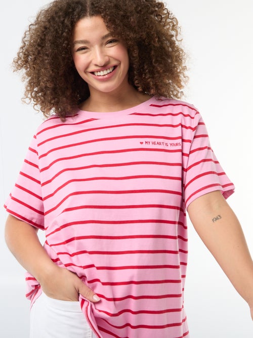 Oversized T-shirt met korte mouwen - Kiabi
