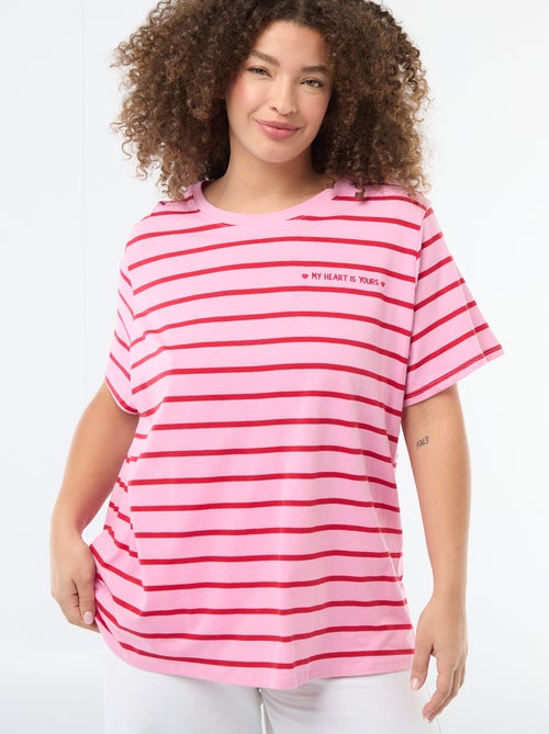 Oversized T-shirt met korte mouwen - Kiabi