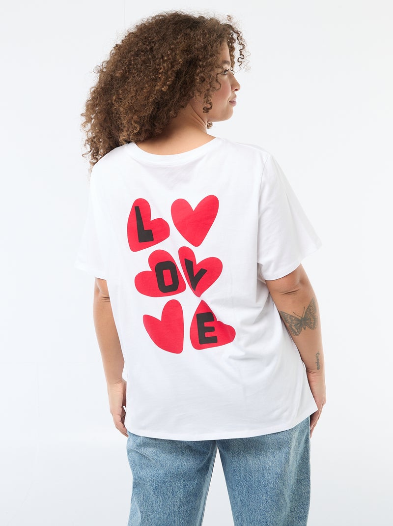 Oversized T-shirt met korte mouwen Wit - Kiabi