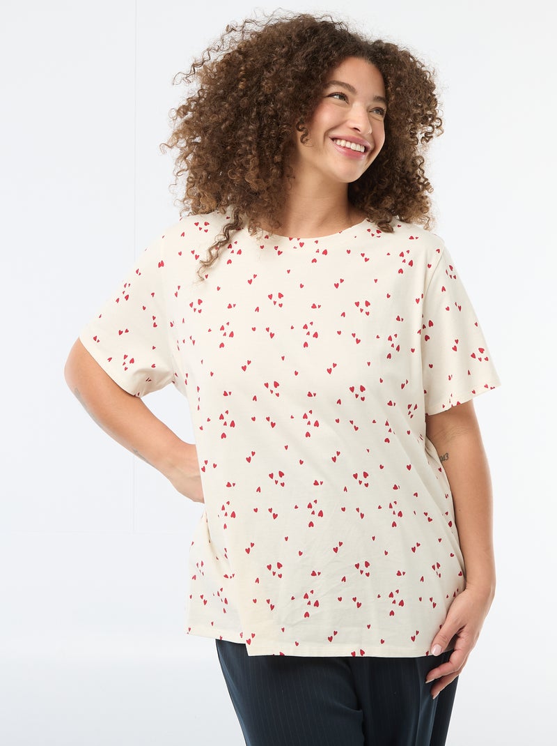 Oversized T-shirt met korte mouwen Wit - Kiabi