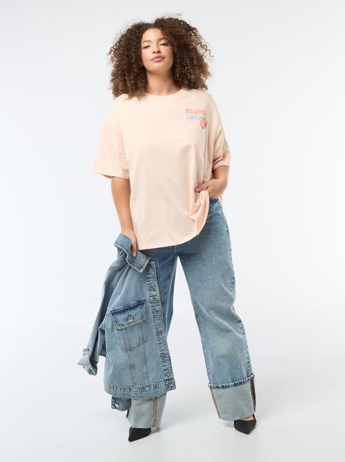 Oversized T-shirt met korte mouwen - Kiabi