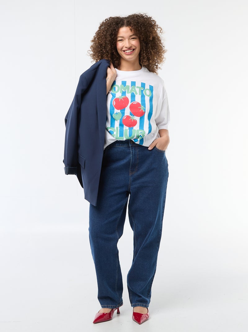Oversized T-shirt met korte mouwen Wit - Kiabi