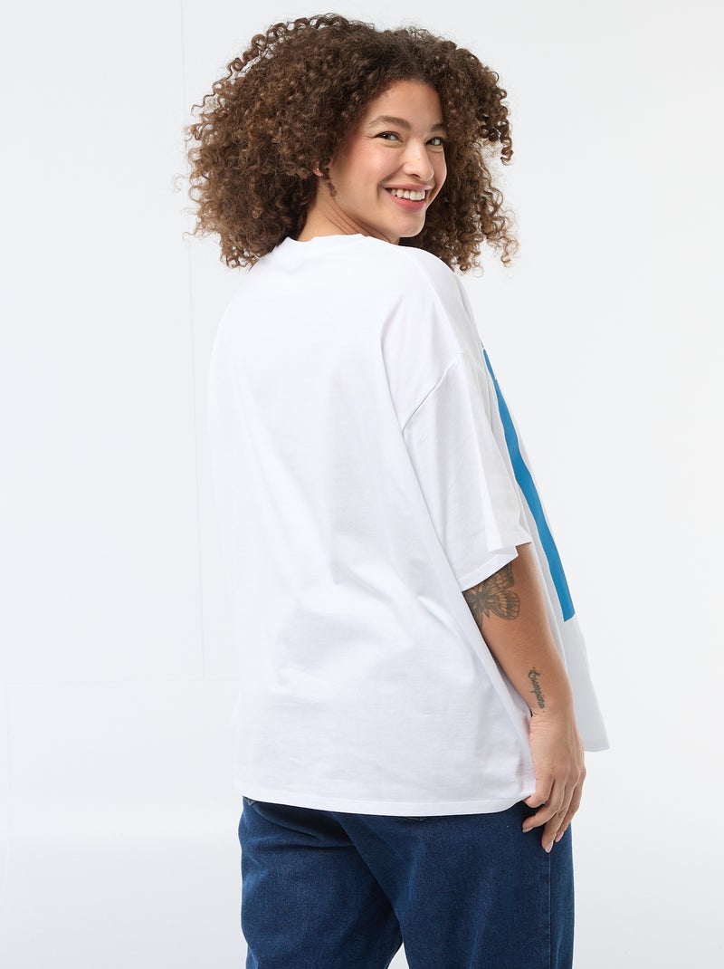 Oversized T-shirt met korte mouwen Wit - Kiabi