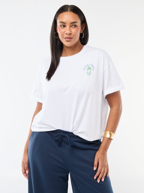 Oversized T-shirt met korte mouwen - Kiabi