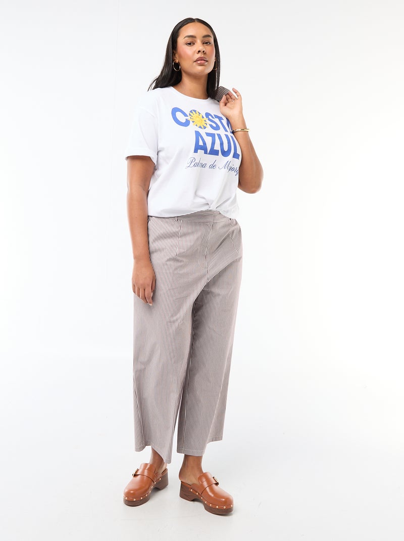 Oversized T-shirt met korte mouwen Wit - Kiabi