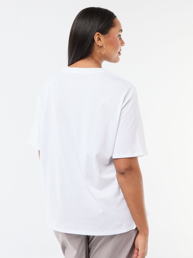 Oversized T-shirt met korte mouwen Wit - Kiabi