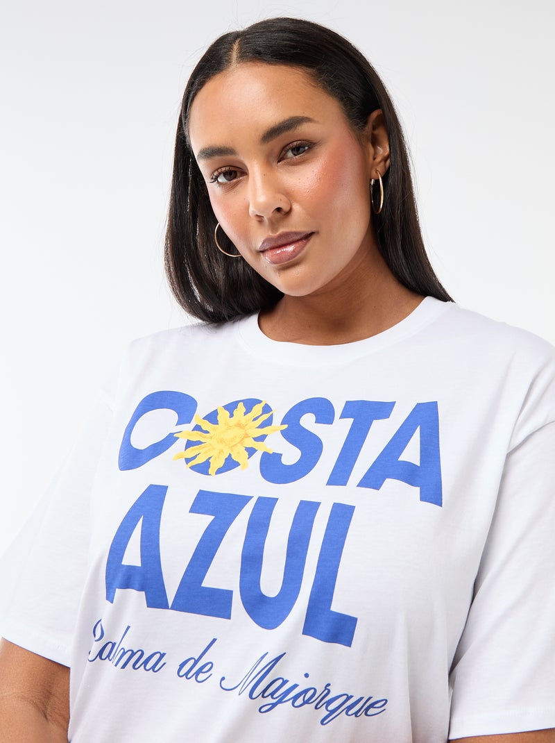 Oversized T-shirt met korte mouwen Wit - Kiabi