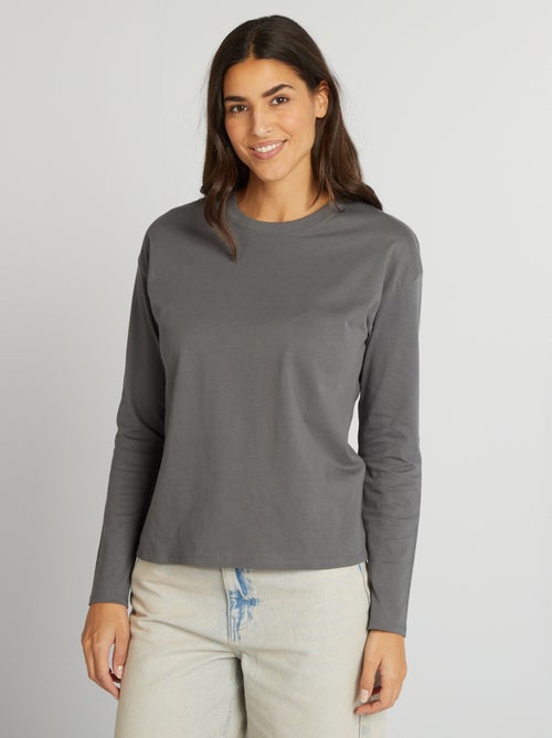 Oversized T-shirt met lange mouw - Kiabi