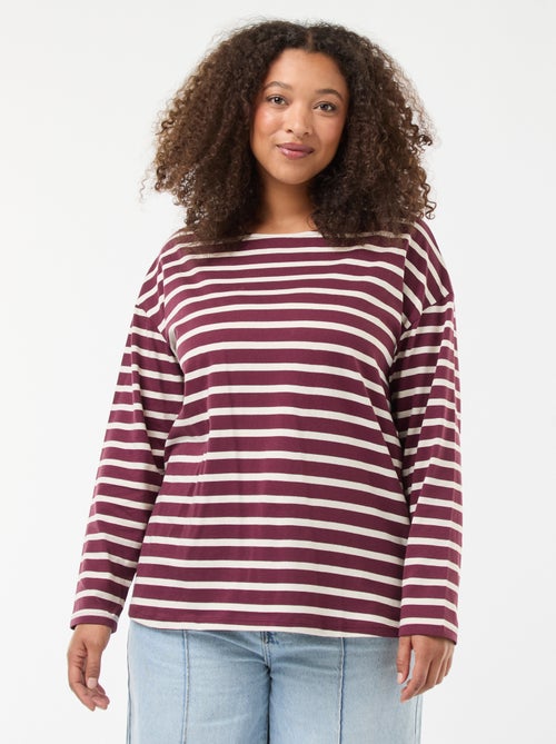Oversized T-shirt met matrozenstreepjes - Kiabi