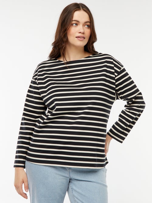 Oversized T-shirt met matrozenstreepjes - Kiabi