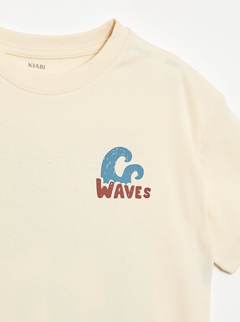 Oversized T-shirt met print Ecru - Kiabi