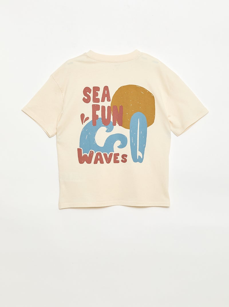 Oversized T-shirt met print Ecru - Kiabi