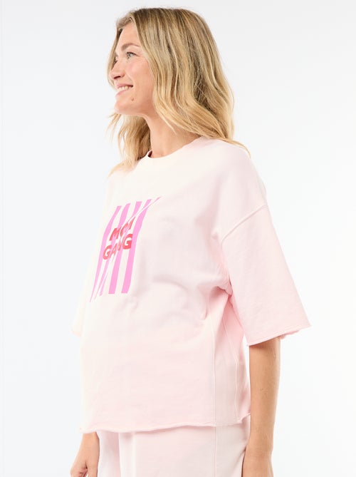 Oversized T-shirt met print en korte mouwen - Kiabi