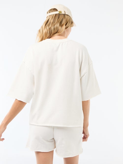 Oversized T-shirt met print en korte mouwen - Kiabi