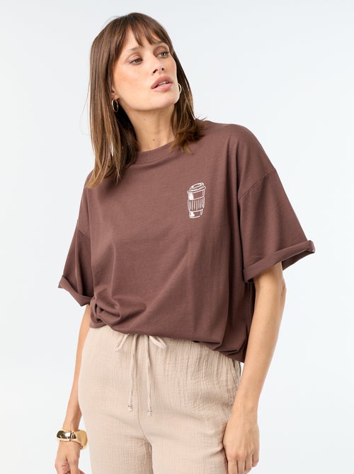 Oversized T-shirt met print op de rug - Kiabi Oversized T-shirt met print op de rug - Kiabi
