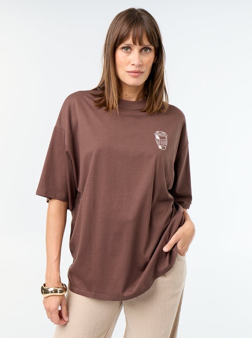 Oversized T-shirt met print op de rug - Kiabi Oversized T-shirt met print op de rug - Kiabi
