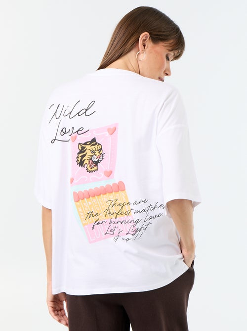 Oversized T-shirt met print op de rug - Kiabi Oversized T-shirt met print op de rug - Kiabi