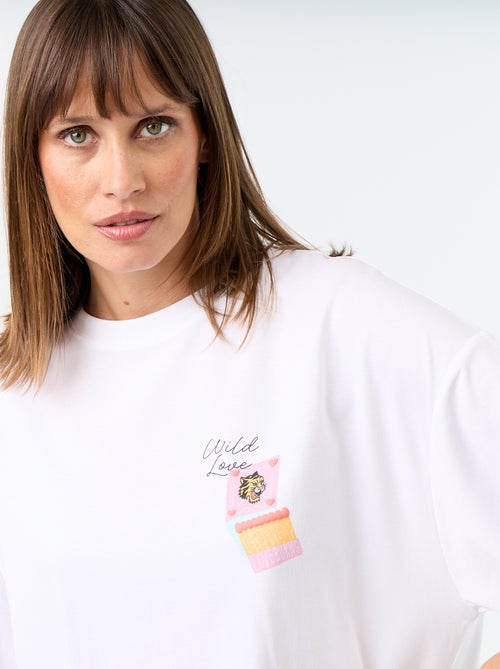 Oversized T-shirt met print op de rug - Kiabi Oversized T-shirt met print op de rug - Kiabi