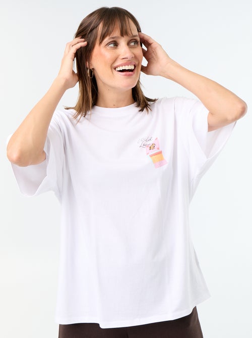 Oversized T-shirt met print op de rug - Kiabi Oversized T-shirt met print op de rug - Kiabi