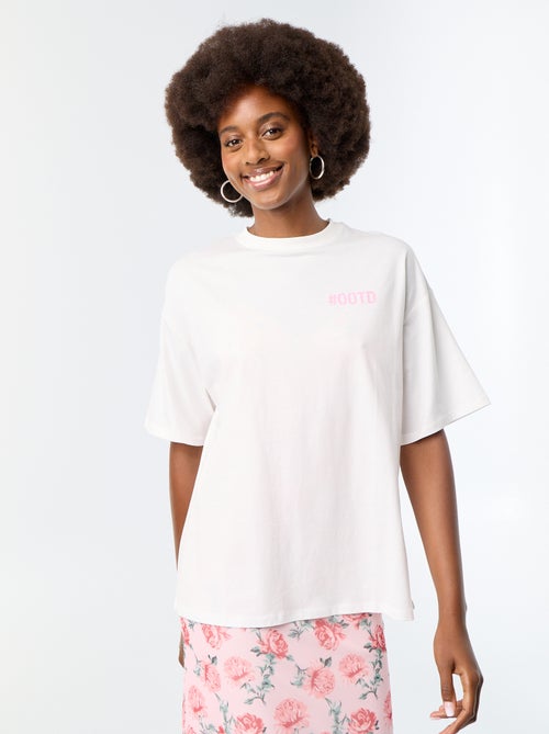 Oversized T-shirt met print op de rug - Kiabi