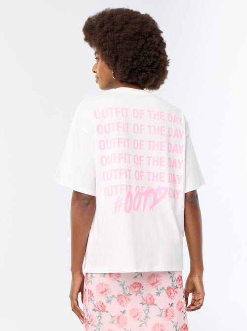 Oversized T-shirt met print op de rug - Kiabi