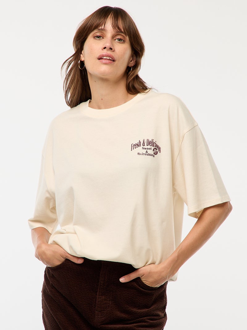 Oversized T-shirt met print Wit - Kiabi