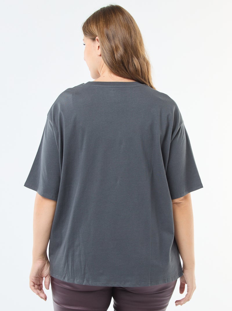 Oversized T-shirt met print Zwart - Kiabi
