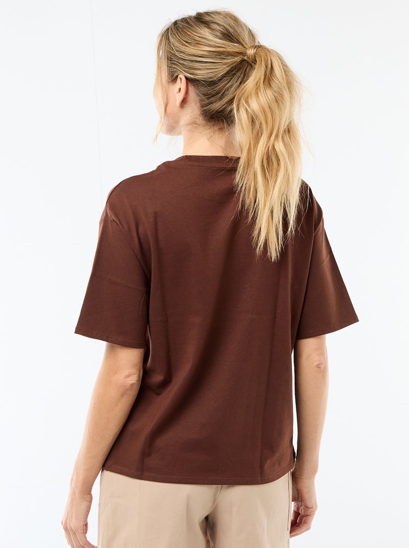 Oversized T-shirt met ronde hals Bruin - Kiabi