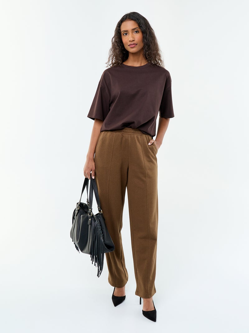 Oversized T-shirt met ronde hals Bruin - Kiabi