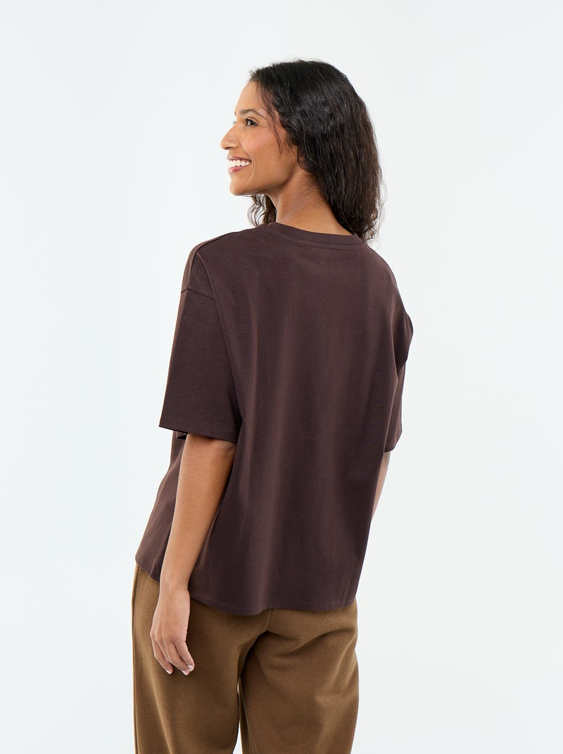 Oversized T-shirt met ronde hals Bruin - Kiabi