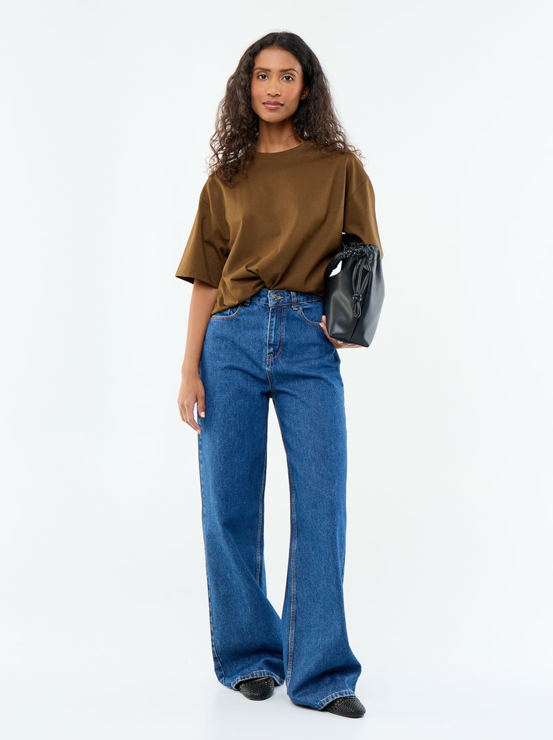 Oversized T-shirt met ronde hals Bruin - Kiabi