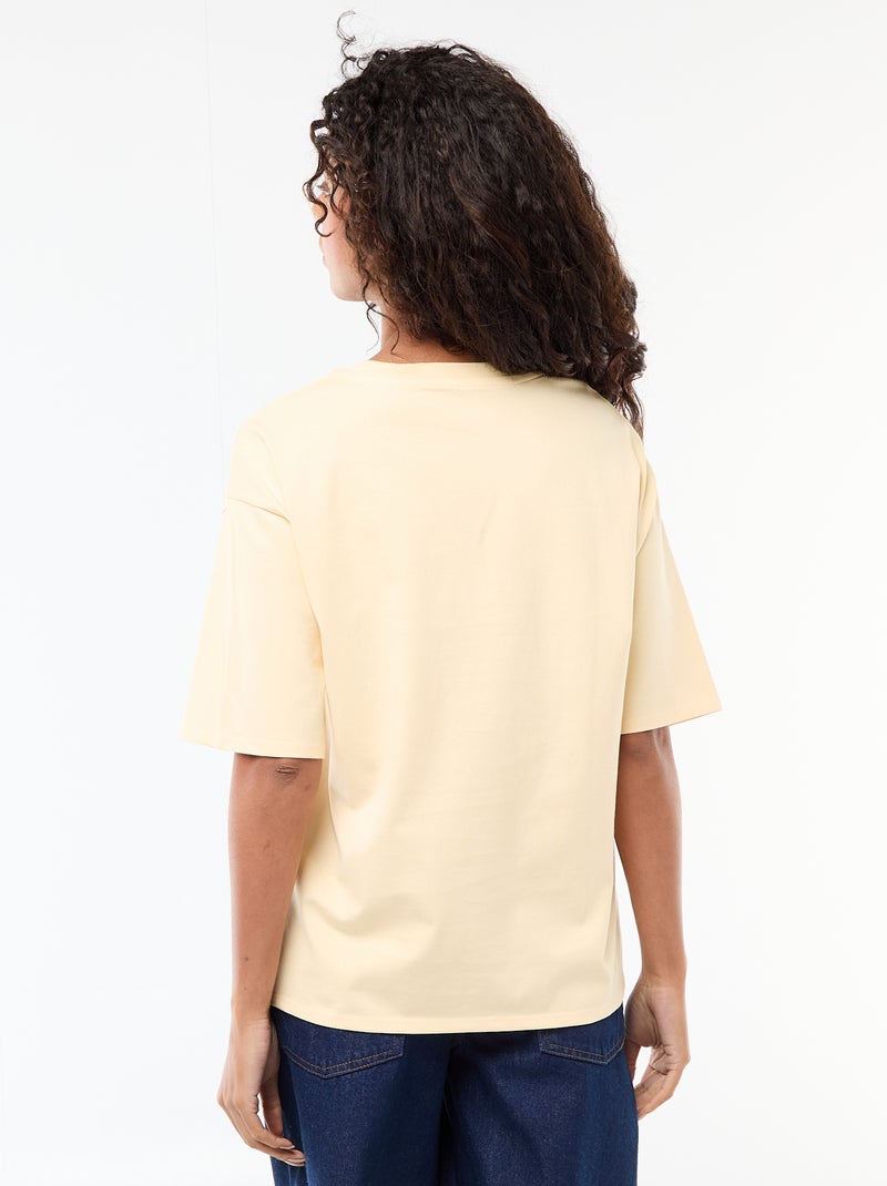 Oversized T-shirt met ronde hals Geel - Kiabi