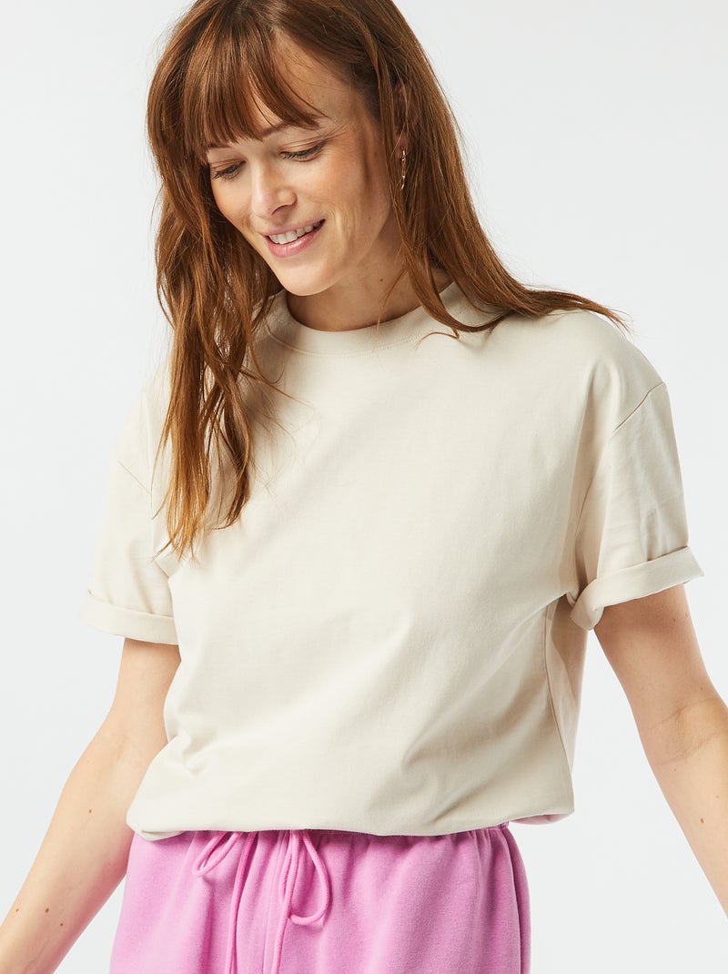 Oversized T-shirt met ronde hals GRIJS - Kiabi