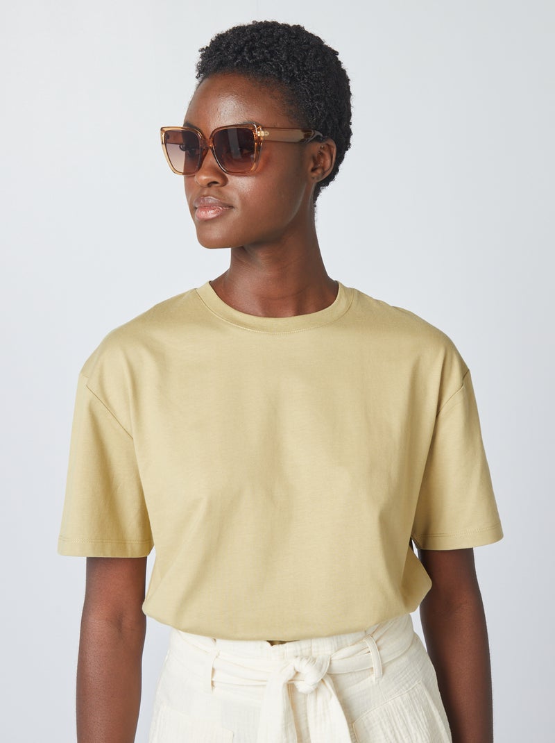Oversized T-shirt met ronde hals GROEN - Kiabi