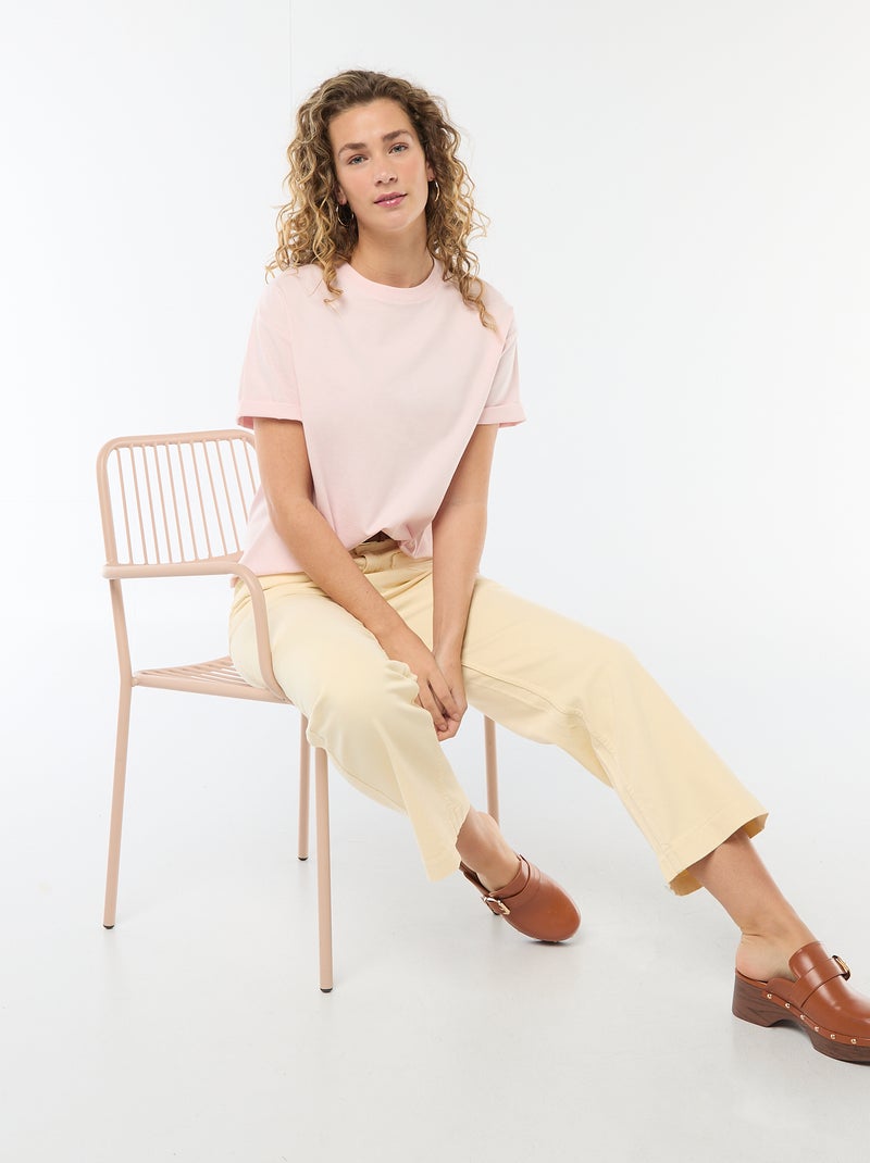 Oversized T-shirt met ronde hals Rose - Kiabi