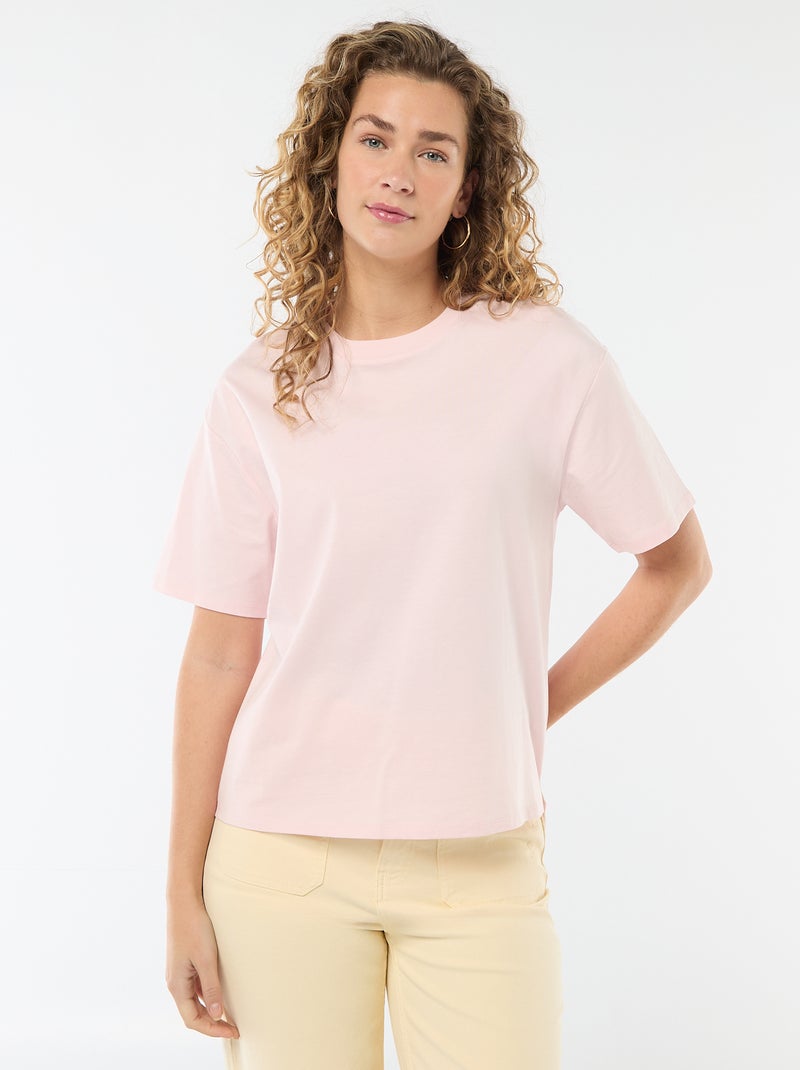 Oversized T-shirt met ronde hals Rose - Kiabi
